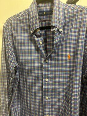 Ralph Lauren Blue & Green Plaid Button-Down Shirt